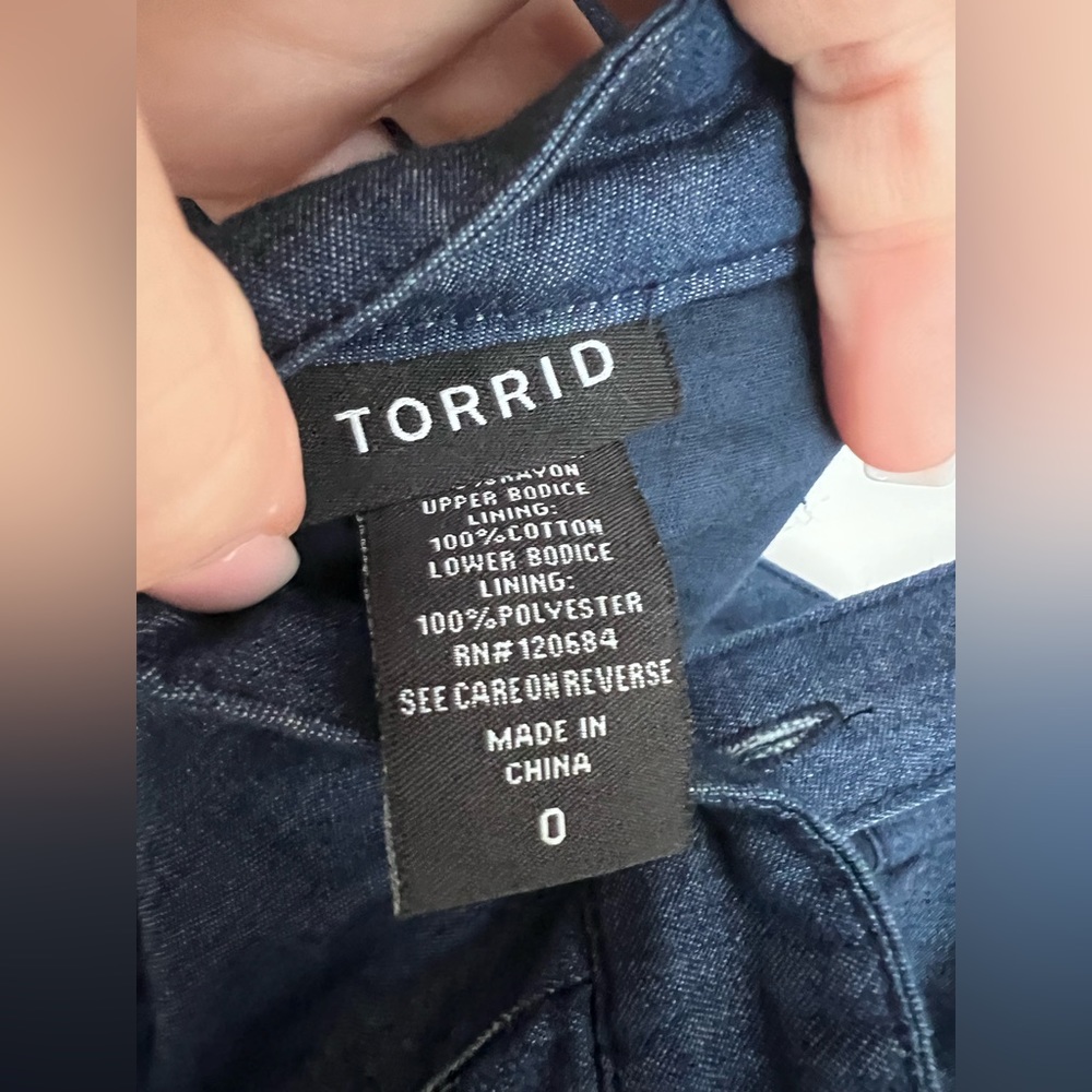 Torrid Chambray floral baby doll top - Picture 10 of 10